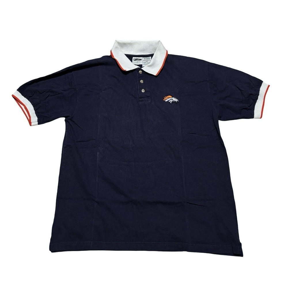 Pro Edge Men's Denver Broncos Polo Shirt Size Large 22 x 28.5